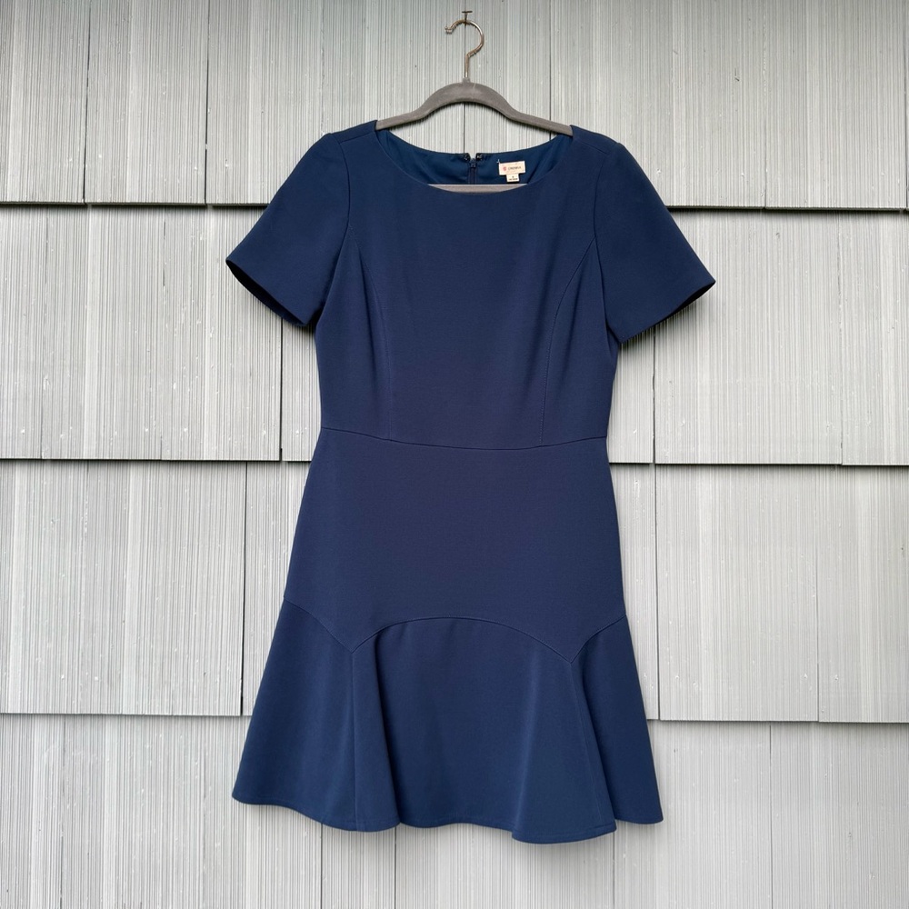 CREMIEUX BLUE FIT AND FLARE KNEE LENGTH DRESS SIZE 8, SHORT SLEEVE